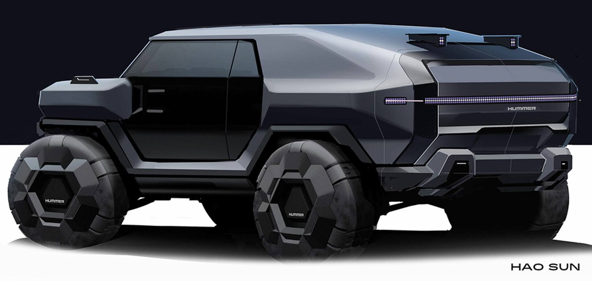 Modern Hummer concept with oversized wheels